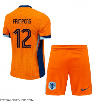 Holandsko Jeremie Frimpong #12 Dětské Domácí Dres ME 2024 Krátký Rukáv (+ trenýrky)